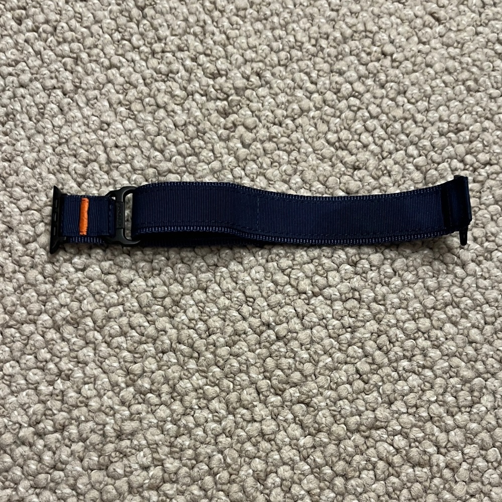 Navy Blue and Black Men's Apple Watch Band Strap